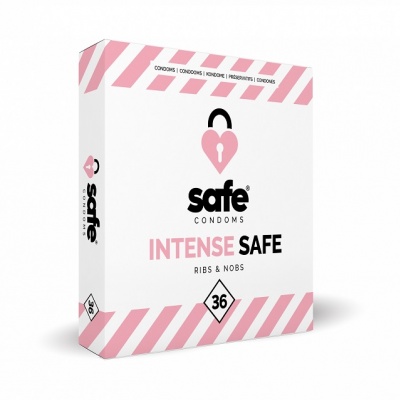 Intense Safe Ribbels en Noppen Condooms (36 stuks)