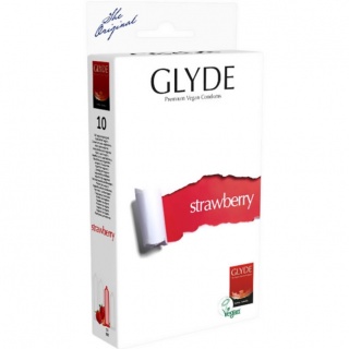 Glyde Premium Vegan Condooms Strawberry (10 stuks)