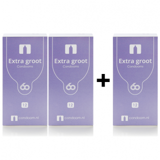 Condooms.be Extra Groot Condooms 60mm (2 + 1 Gratis)