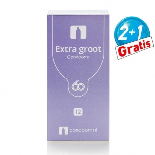 Condooms.be Extra Groot Condooms 60mm (2x 12st + 12 Gratis)