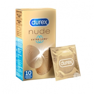 Durex Nude Condooms Extra Lube huid-op-huid gevoel (latex) (10 stuks)
