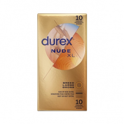 Durex Nude XL Condooms huid-op-huid Gevoel Extra Dun 60mm (latex) (40st + 10st GRATIS)
