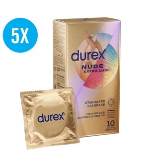 Durex Nude Condooms Extra Lube huid-op-huid gevoel (latex) (40st + 10st gratis)