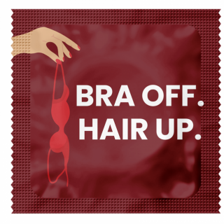 Roze foto condooms (Bra Off, Hair Up)