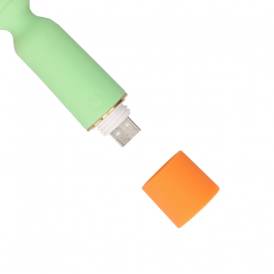 Loveline Geribbelde Mini Vibrator met USB aansluiting (Lente Groen)