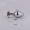 Aluminium Buttplug in Elegant Zilver met een Roze Siersteen 