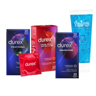 Durex Combinatiepakket (3x 10 stuks + Gratis glijmiddel)