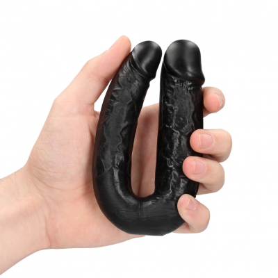 RealRock U-vormige dubbele dildo Ø 3.2cm, 12.7cm (Zwart)