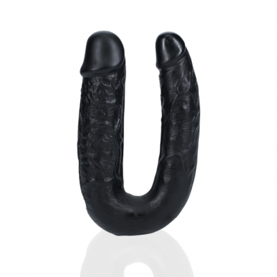 RealRock U-vormige dubbele dildo Ø 3.2cm, 12.7cm (Zwart)