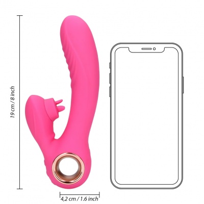 Tongue Flickering and Heating Rabbit Vibrator (Pink)