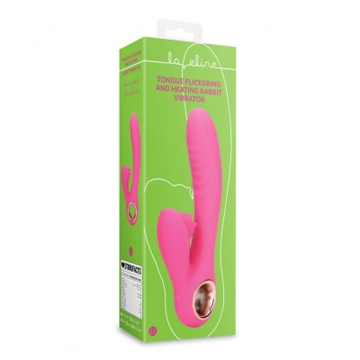 Tongue Flickering and Heating Rabbit Vibrator (Pink)