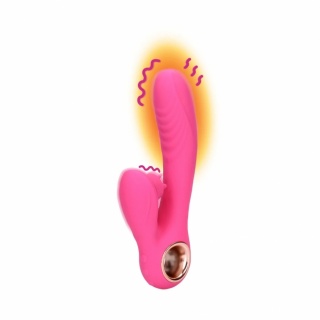 Tongue Flickering and Heating Rabbit Vibrator (Pink)