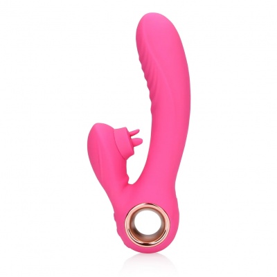 Tongue Flickering and Heating Rabbit Vibrator (Pink)