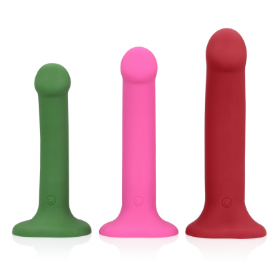 Loveline Vibrerende Dildo met Eikel en Zuignap - Small (bos groen)