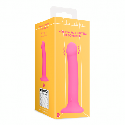 Loveline Vibrerende Dildo met Eikel en Zuignap - Medium (roze)