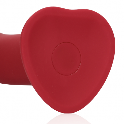 Loveline Vibrerende Dildo met Eikel en Zuignap - Large (rood)