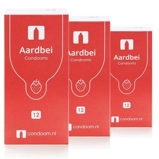 Condooms.be Aardbei Condooms — 2x 12st + 12 Gratis