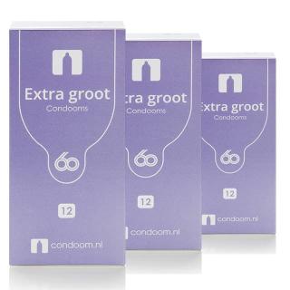 Condooms.be Extra Groot Condooms 60mm — 2x 12st + 12 Gratis
