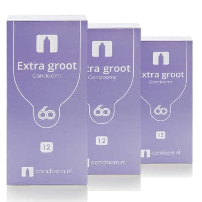 Condooms.be Extra Groot Condooms 60mm (2x 12st + 12 Gratis)