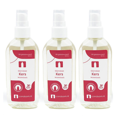 Condooms.be Glijmiddel Kers  (2x 100ml + 100ml Gratis)