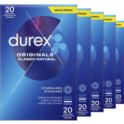 Durex Originals Classic Natural condooms Maxi Pack (80st + 20st GRATIS)