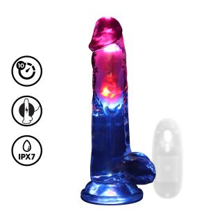 RealRock – Transparante LED Dildo met Afstandsbediening — 20cm met ballen