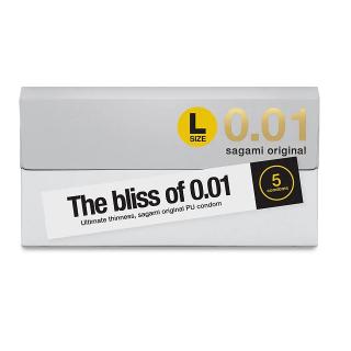 Sagami Original 0.01 - ultradunne latexvrije condooms — 5 stuks Maat L