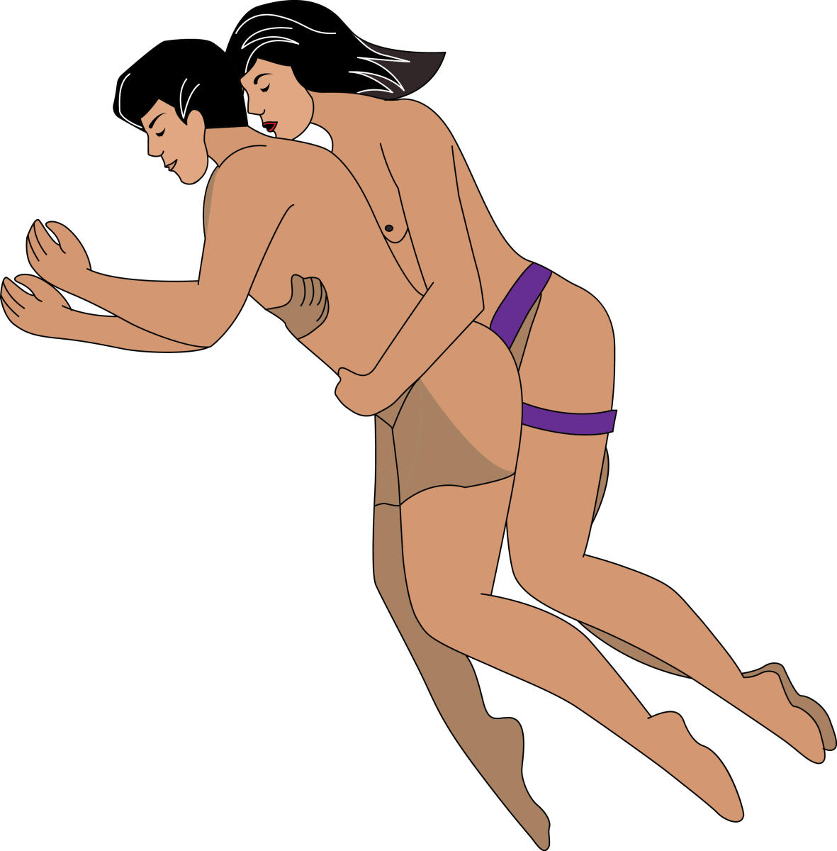 lepelen standje met strap on dildo